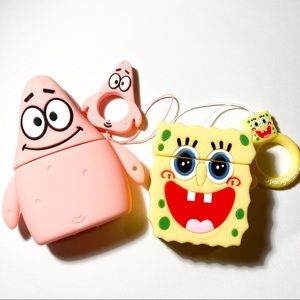 Set of 2 Spongebob & Patrick AirPods 1/2 cases🆕